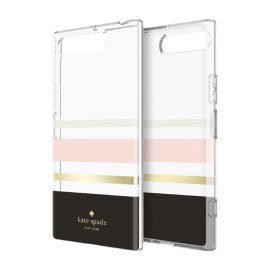 【取扱終了製品】[docomo Select] Kate Spade Protective Hardshell for XPERIA XZ1 Charlotte Stripe〔ケートスペード〕