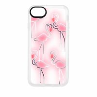 【取扱終了製品】[docomo Select] Casetify Grip for iPhone 8 グリッター フラミンゴ〔ケースティファイ〕