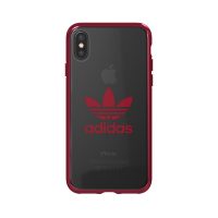 adidas Originals Clear Case iPhone X Collegiate Burgundy Logo〔アディダス〕