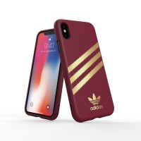 【取扱終了製品】adidas Originals Moulded Case SAMBA iPhone XS Burgandy/Gold〔アディダス〕