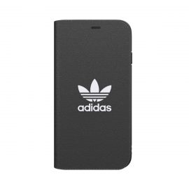 【取扱終了製品】[au+1 Collection Select] adidas Originals adicolor BookCase for iPhone SE（第2世代）black〔アディダス〕