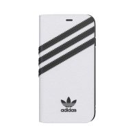 【取扱終了製品】[au+1 Collection Select] adidas Originals BookCase SAMBA iPhone SE（第2世代） White/Black〔アディダス〕