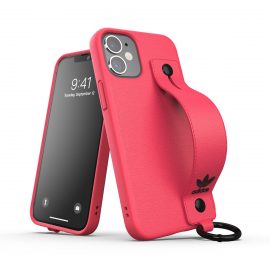 【取扱終了製品】adidas Originals Hand Strap Case FW20 iPhone 12 mini Signal Pink〔アディダス〕