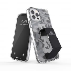 【取扱終了製品】adidas Performance Clear Grip Case FW20 iPhone 12 / iPhone 12 Pro Grey/Black〔アディダス〕