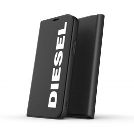 【取扱終了製品】DIESEL Booklet Case Core FW20 iPhone 12 mini Black/White〔ディーゼル〕