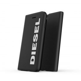 【取扱終了製品】DIESEL Booklet Case Core FW20 iPhone SE（第2世代）Black/White〔ディーゼル〕