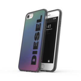 【取扱終了製品】DIESEL Snap Case Clear FW20 iPhone SE（第2世代）Holographic/Black〔ディーゼル〕