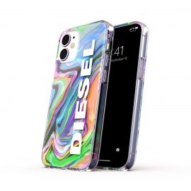 【取扱終了製品】DIESEL Clear Case Digital Holographic SS21 iPhone 12 mini Holographic/White〔ディーゼル〕