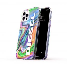 【取扱終了製品】DIESEL Clear Case Digital Holographic SS21 iPhone 12 / 12 Pro Holographic/White〔ディーゼル〕