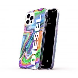 【取扱終了製品】DIESEL Clear Case Digital Holographic SS21 iPhone 12 Pro Max Holographic/White〔ディーゼル〕