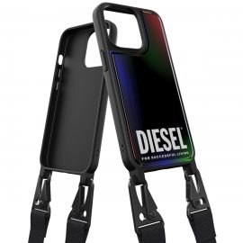 【取扱終了製品】DIESEL Necklace case iPhone 13 Pro Holographic/Black〔ディーゼル〕