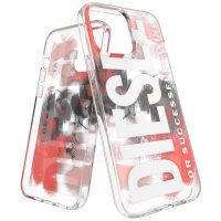 【取扱終了製品】DIESEL Clear Military Brush iPhone 13 Pro Max Red〔ディーゼル〕