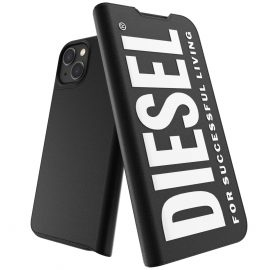 【取扱終了製品】DIESEL Booklet Case iPhone 13 Black/White〔ディーゼル〕