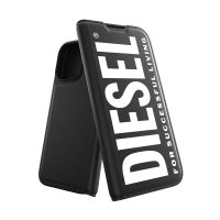 【取扱終了製品】DIESEL Booklet iPhone 14 Pro Max Black/White〔ディーゼル〕