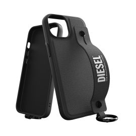 DIESEL Leather Handstrap Case iPhone 14 Black/White〔ディーゼル〕