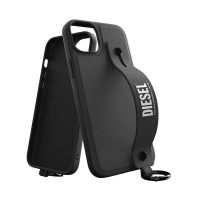【取扱終了製品】DIESEL Leather Handstrap Case iPhone 14 Plus Black/White〔ディーゼル〕