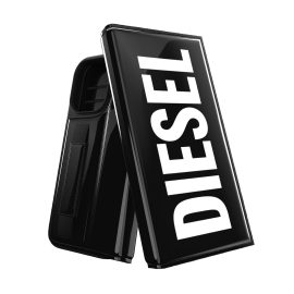 【取扱終了製品】DIESEL Wallet Case iPhone 14 Pro Black/White〔ディーゼル〕