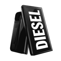 DIESEL Wallet Case iPhone 14 Black/White〔ディーゼル〕