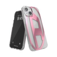 DIESEL Oval D Clear iPhone 15 Pink Metallic